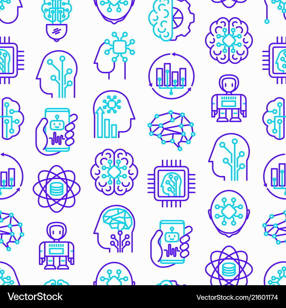 Artificial intelligence seamless pattern Artificial intelligence seamless pattern vector image