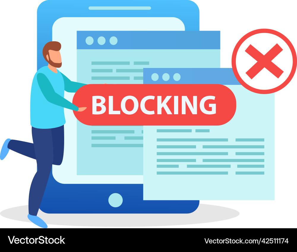Blocking internet resources composition Vector Image