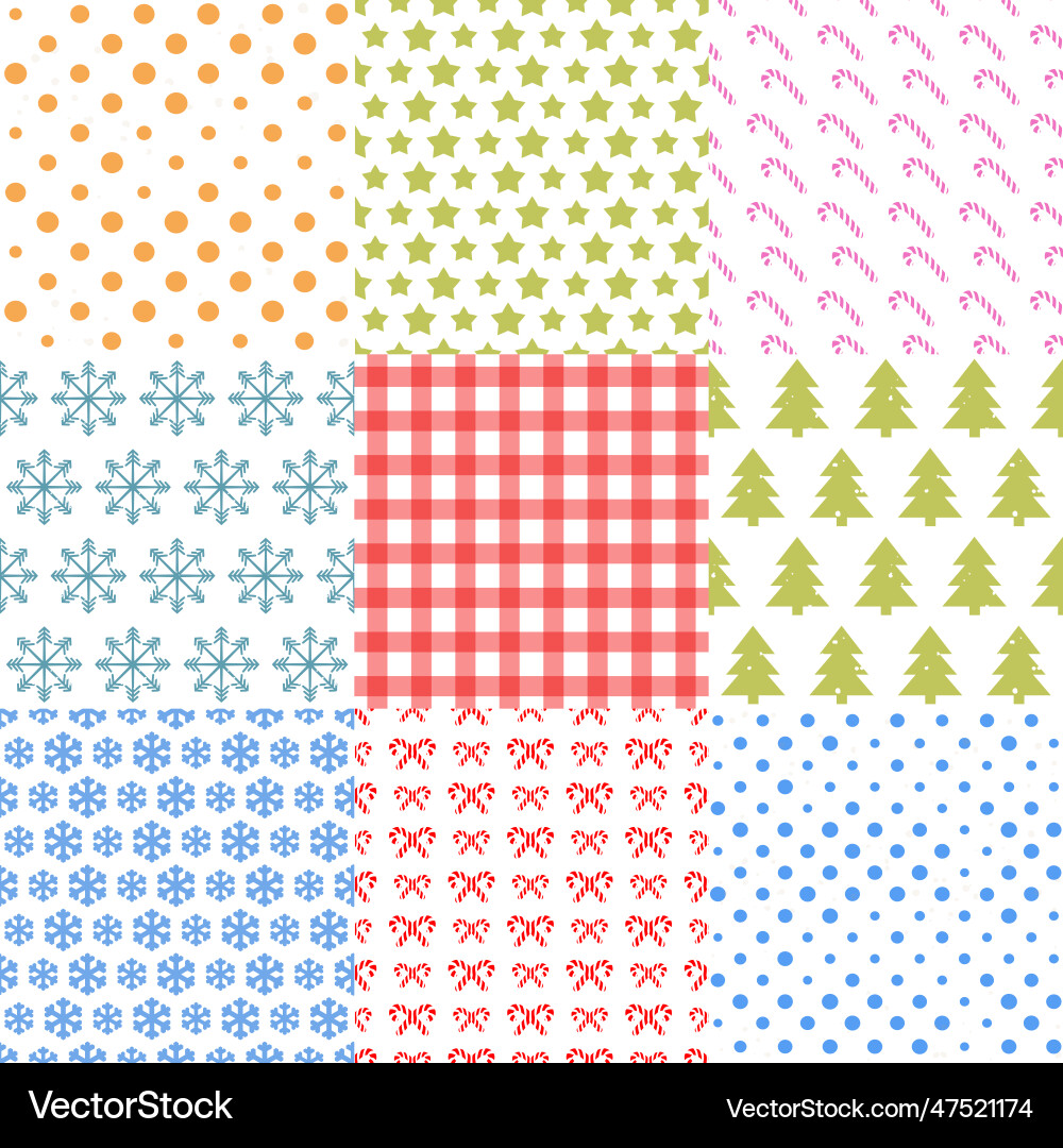 Christmas pattern set different color consisting Christmas pattern set different color consisting vector image