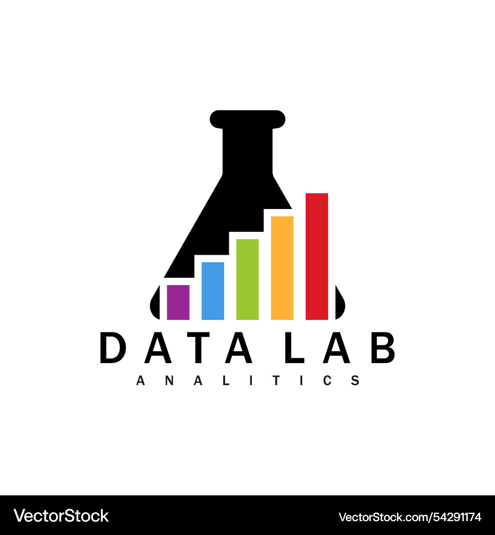 Data lab analitics logo design Royalty Free Vector Image