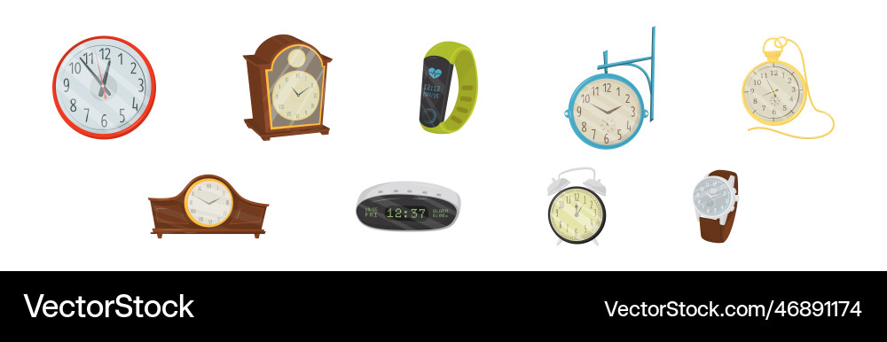Different clocks as device for measuring Vector Image