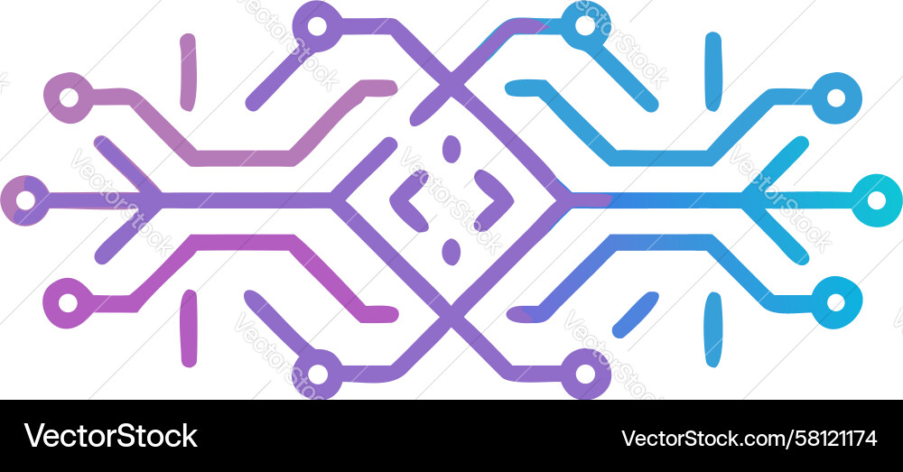 Dynamic Circuit Nodes Pattern Vector Image