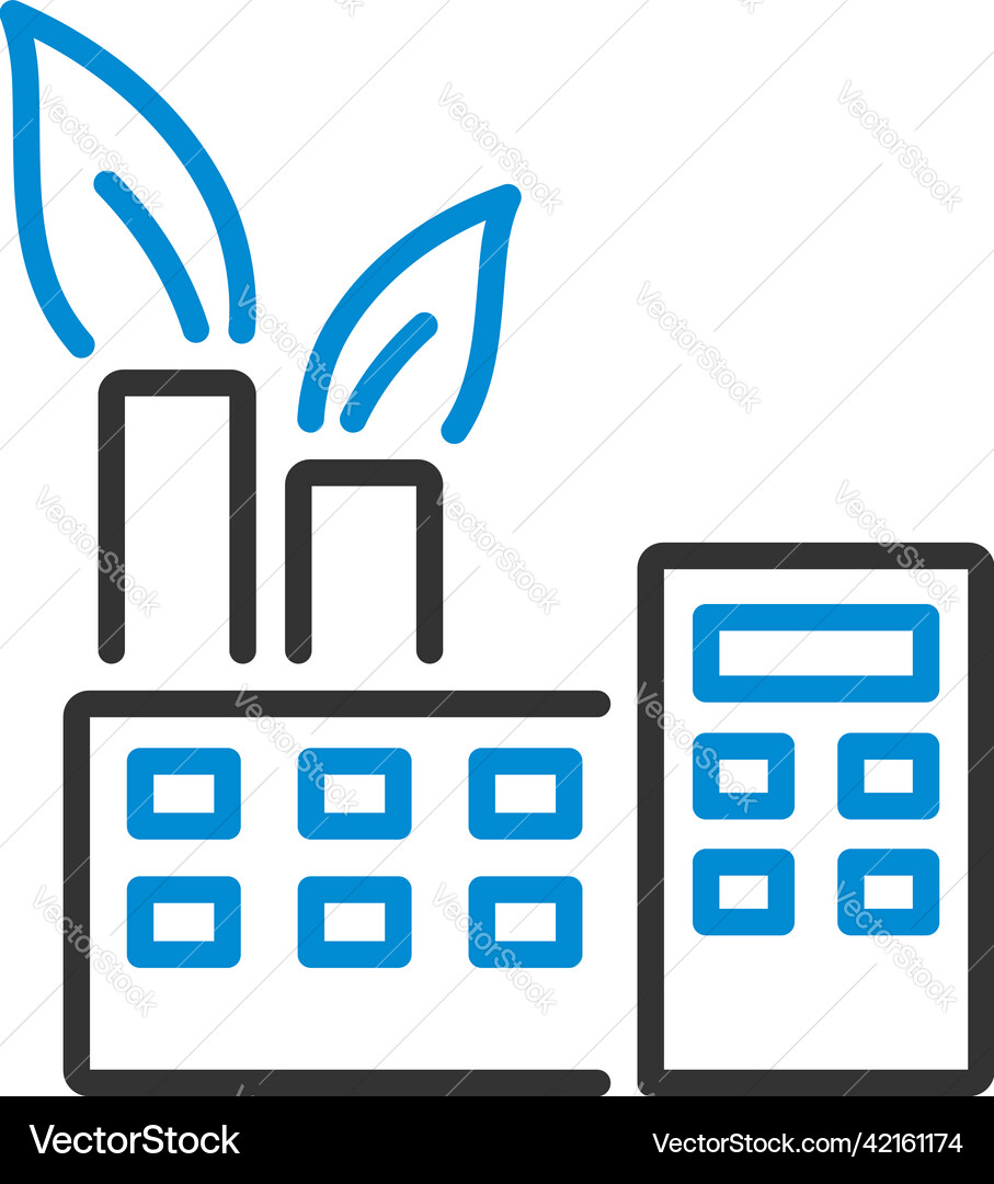 Ecological industrial plant icon vector image