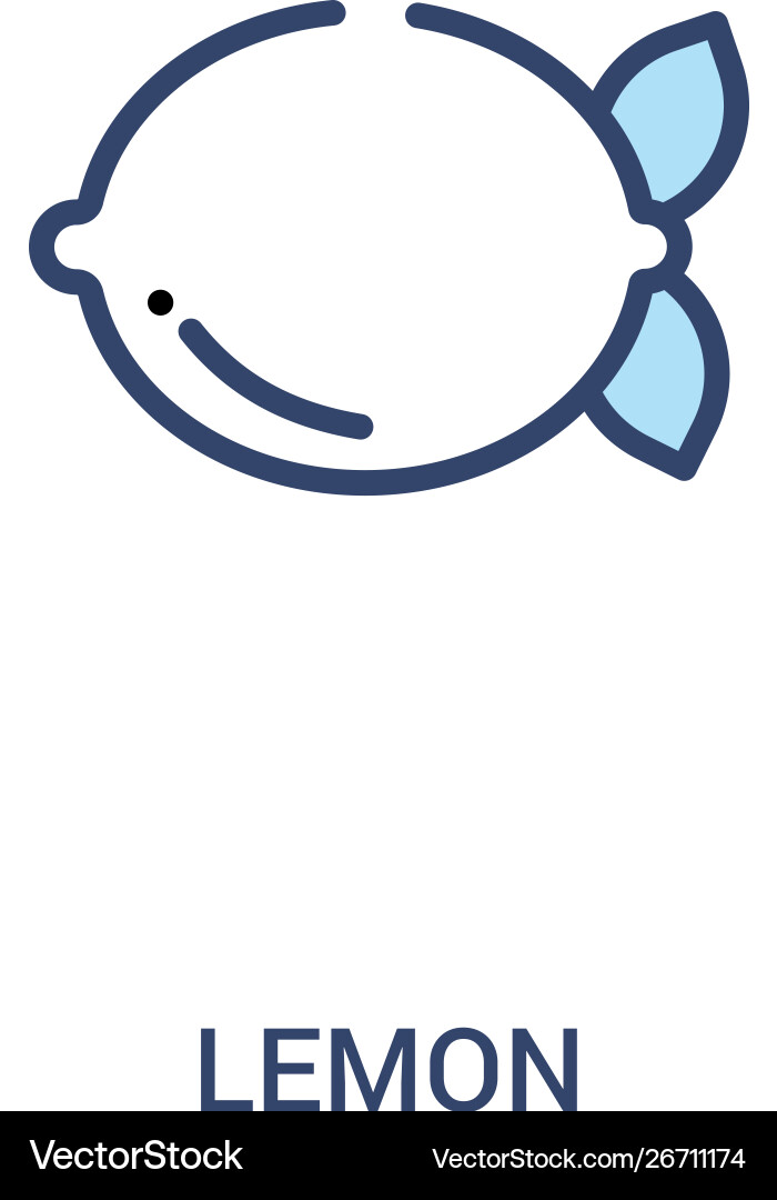 Lemon concept 2 colored icon simple line element Lemon concept 2 colored icon simple line element vector image