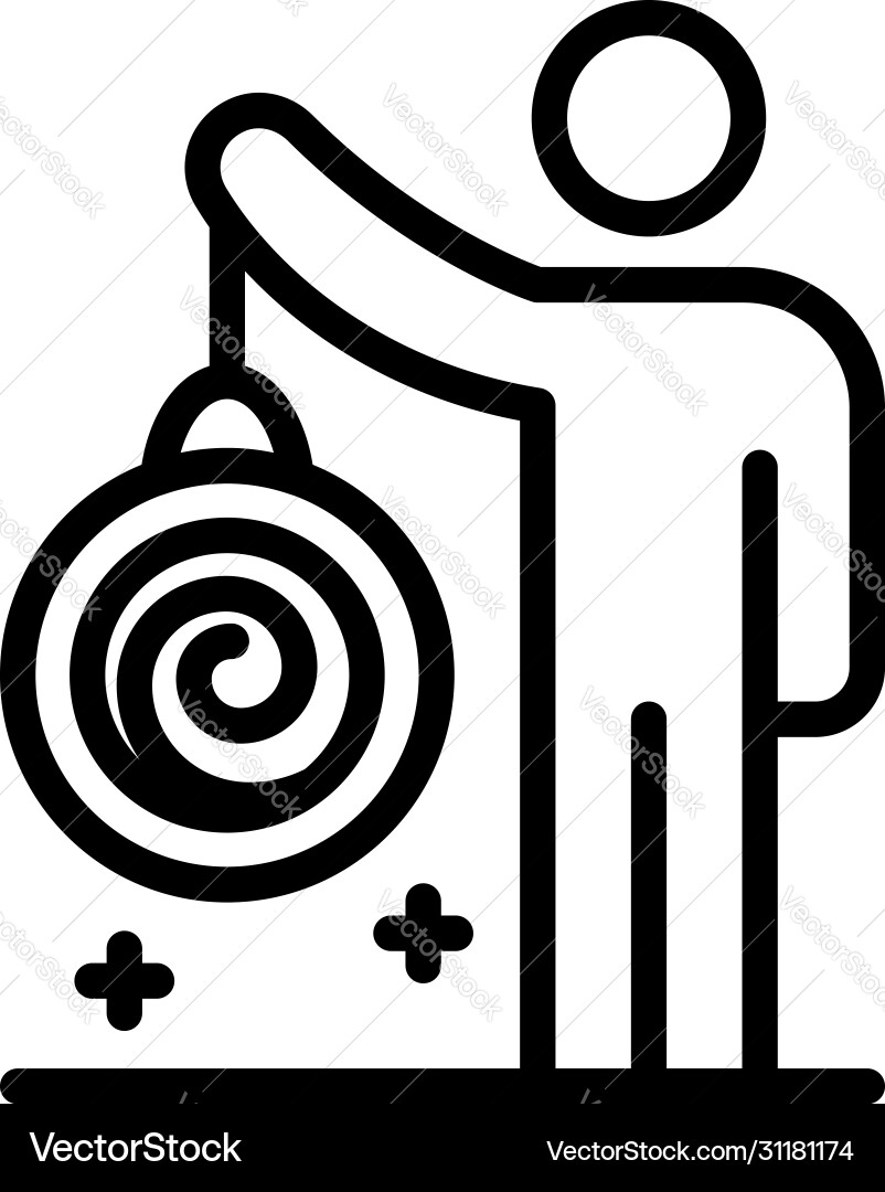 Man with a pendulum icon outline style Man with a pendulum icon outline style vector image
