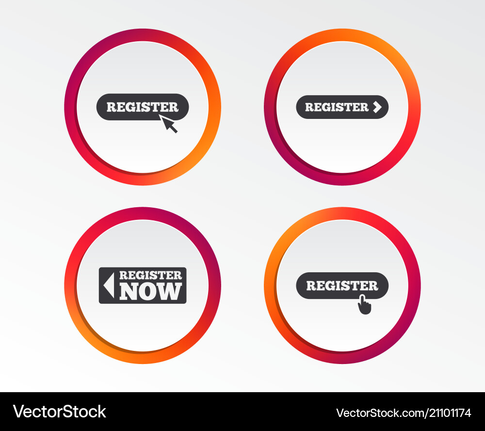 Register with hand pointer icon mouse cursor vector image