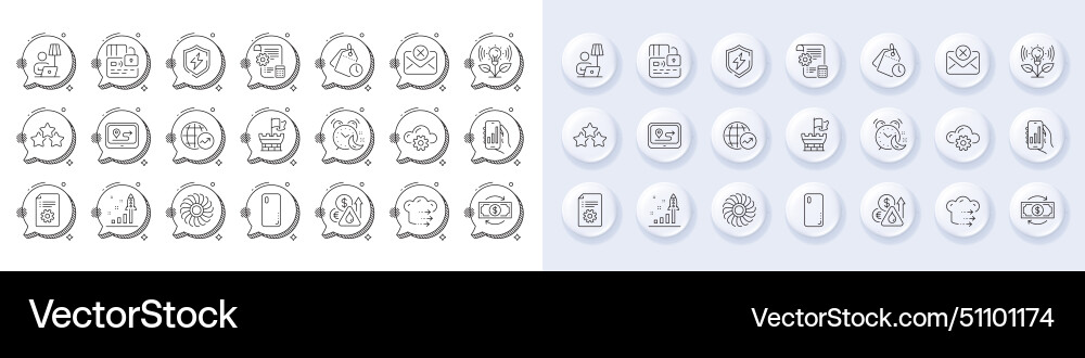 Time management shield and cloud computing line Time management shield and cloud computing line vector image