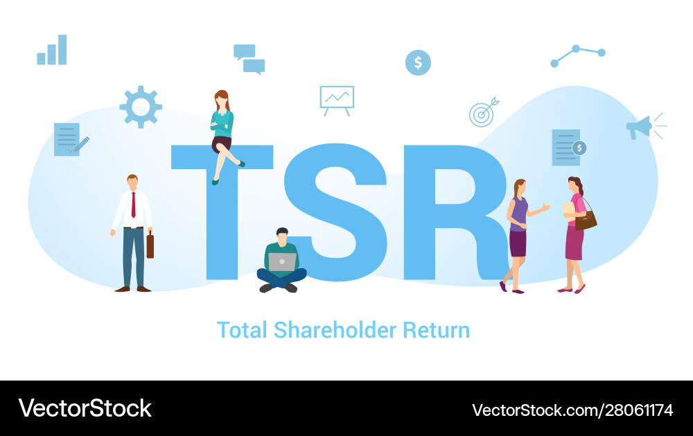 Tsr total shareholder return concept with big Tsr total shareholder return concept with big vector image