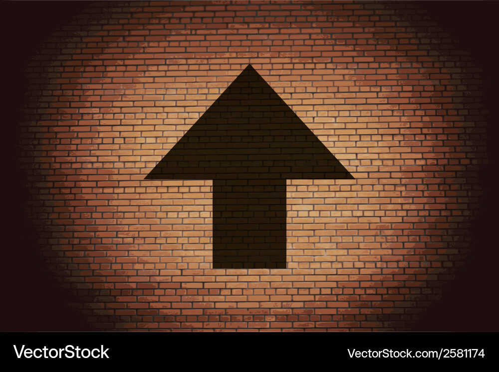 Up arrow flat modern web button and space for your Vector Image