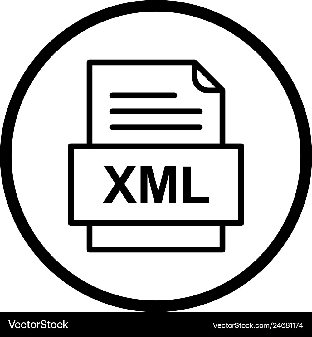 Xml file document icon vector image