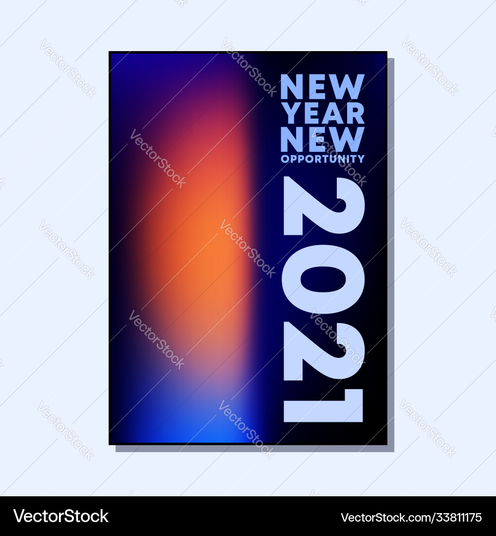 2021 new year typography with abstract gradient vector image