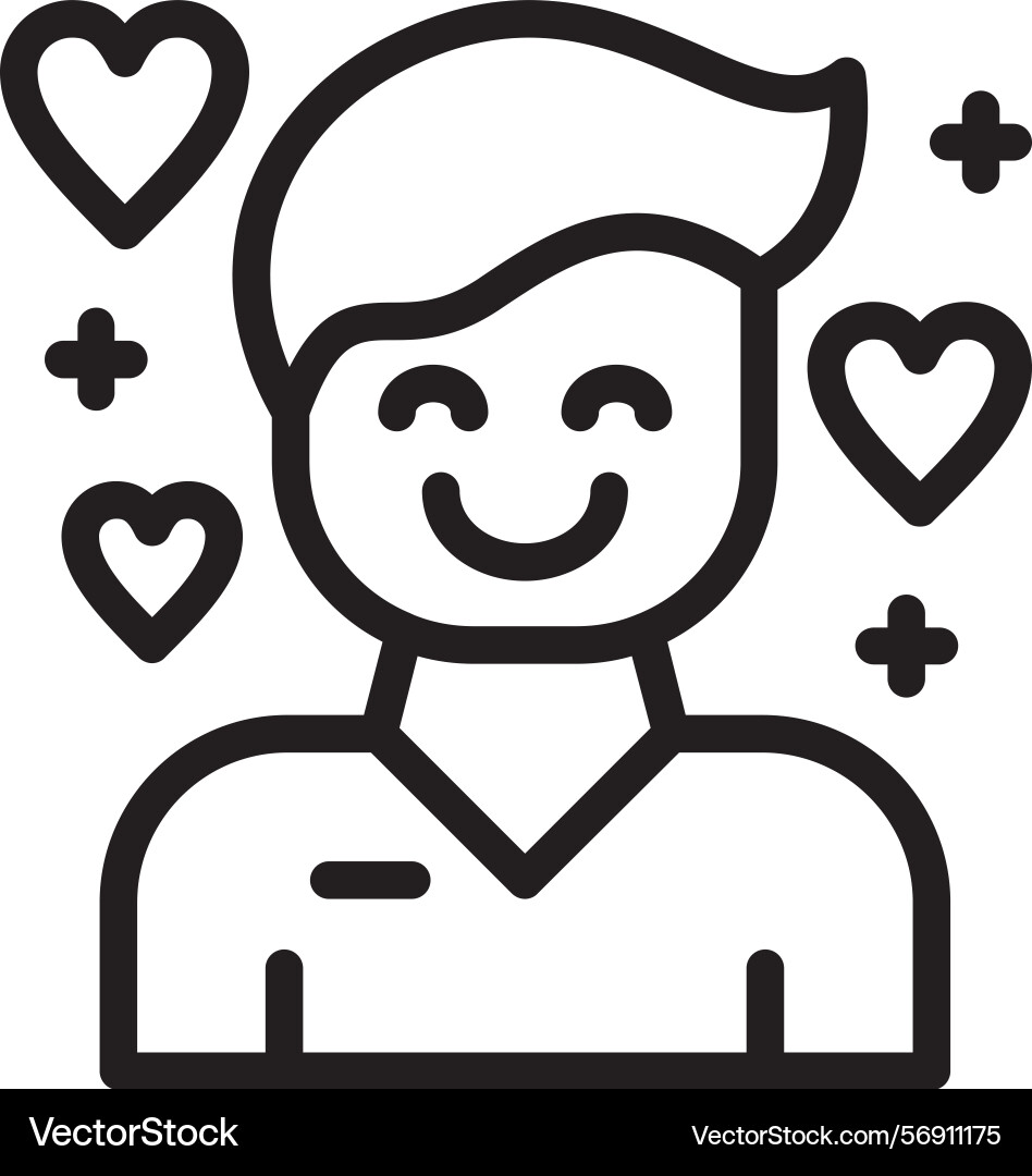Affection linear style icon design vector image