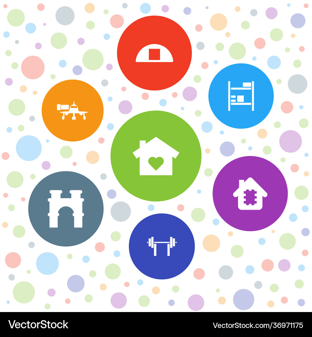 Building icons Vector Image