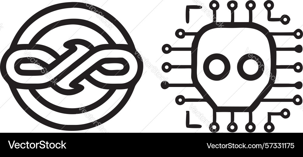 Circuit board brain ai computing power design vector image