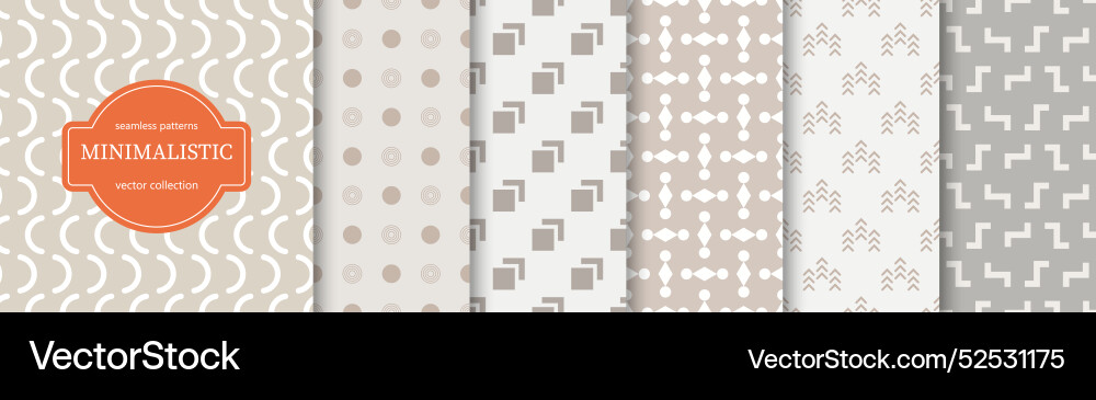 Collection of simple seamless stylish patterns Collection of simple seamless stylish patterns vector image