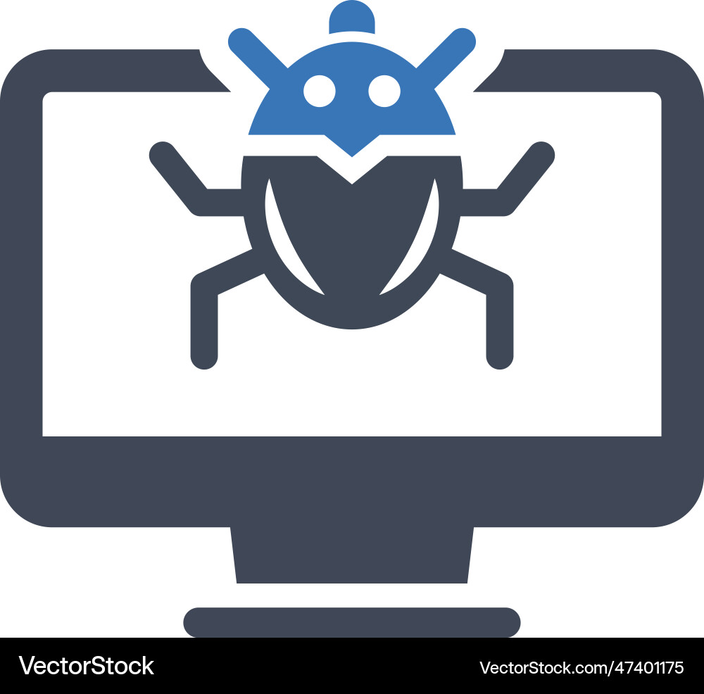 Computer bug icon vector image