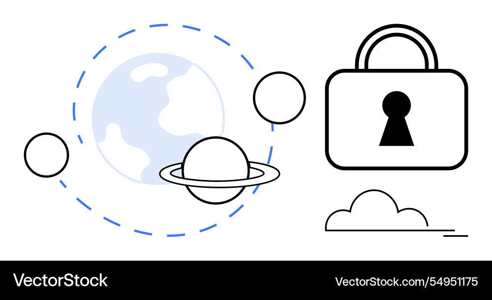 Cybersecurity protecting global data Cybersecurity protecting global data vector image