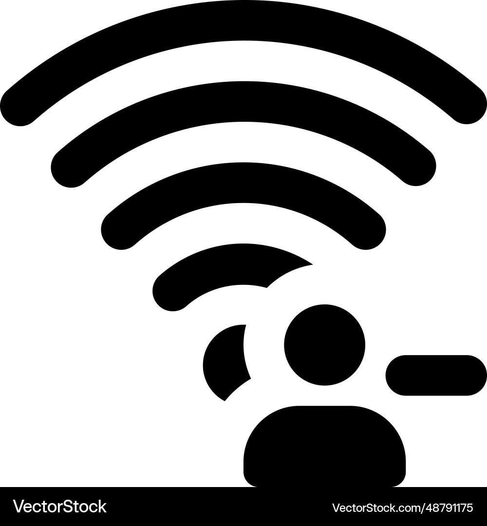 Deleting user name from the wireless network Vector Image