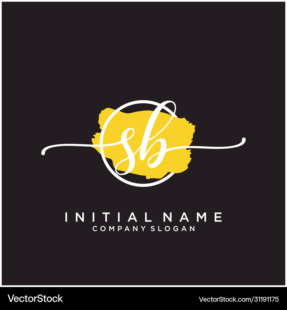Elegant Brush Script Initial Logo Vector Image