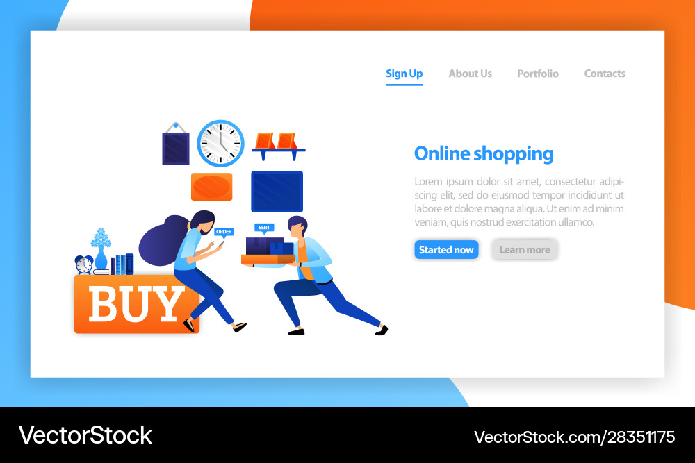 Flat for web banner landing page mobile ui online Flat for web banner landing page mobile ui online vector image