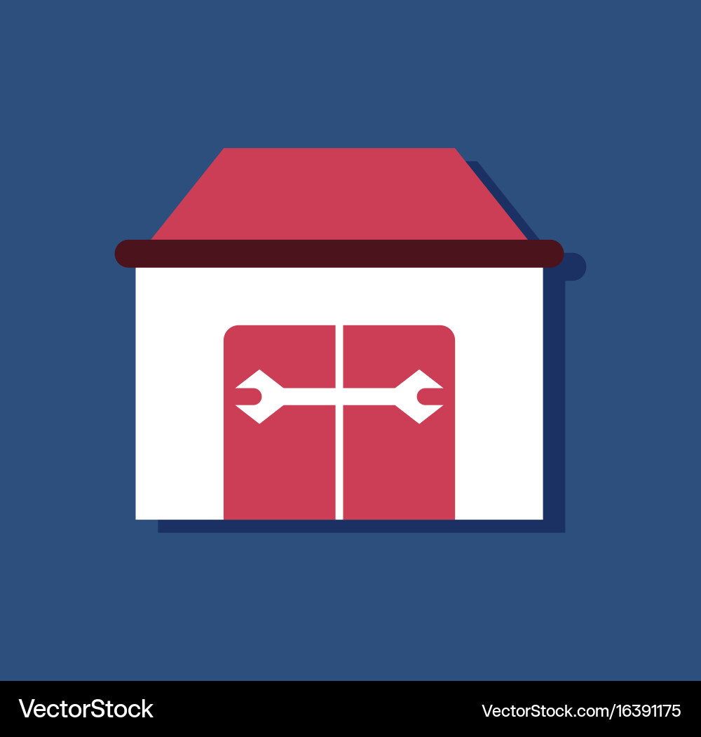 Flat icon design collection service station Vector Image