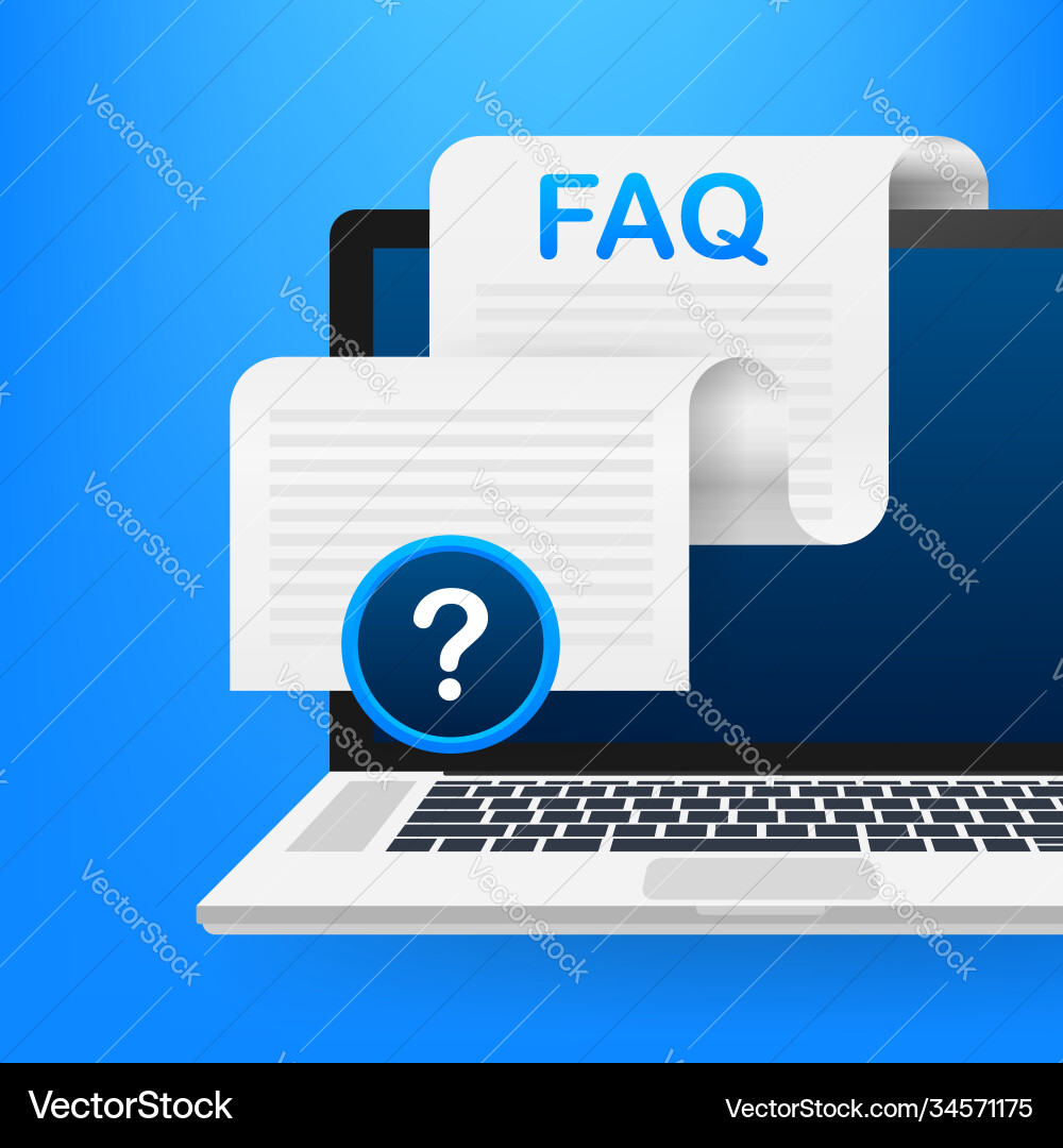 Frequently asked questions faq banner computer Frequently asked questions faq banner computer vector image