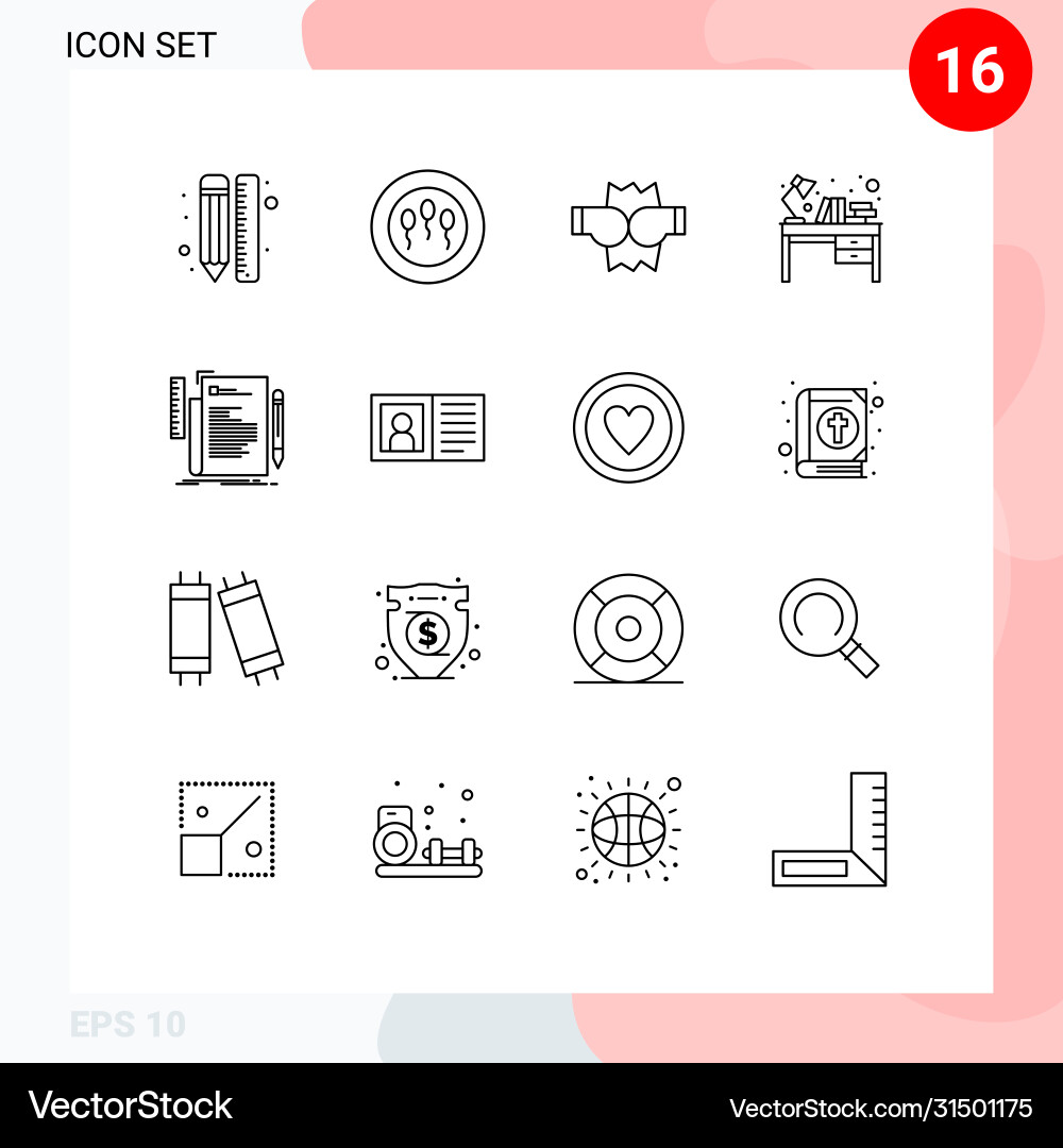 Group 16 outlines signs and symbols for coding vector image