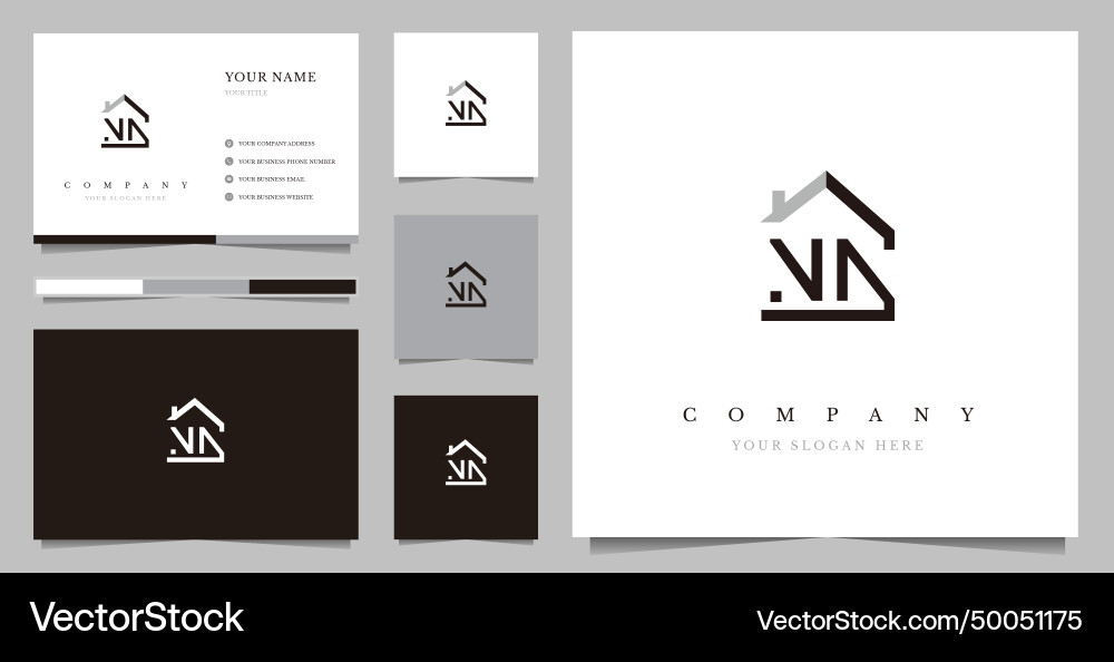 Initial nn real estate logo design Initial nn real estate logo design vector image