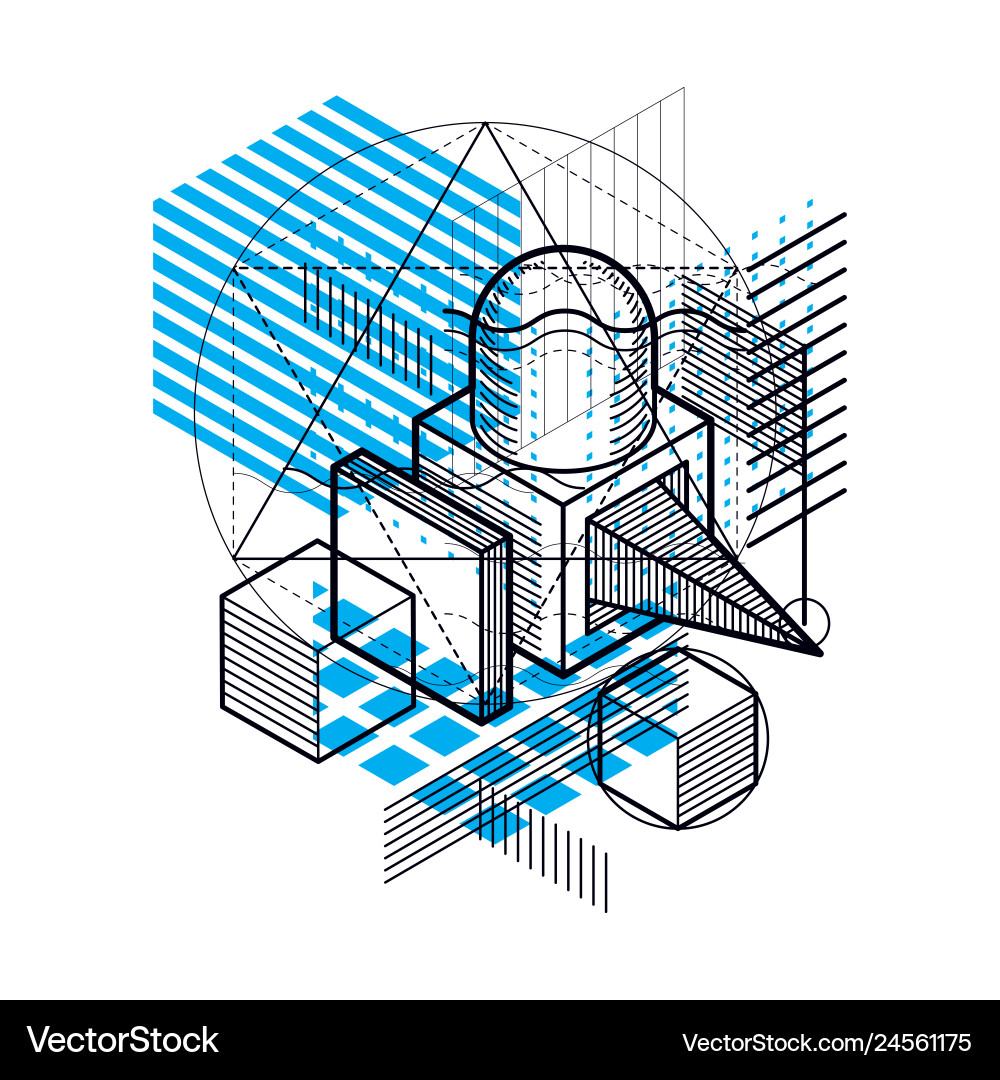 Isometric abstract background with linear Isometric abstract background with linear vector image
