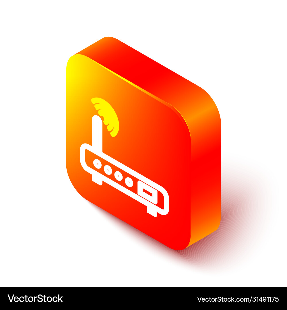 Isometric line router and wi-fi signal icon Vector Image