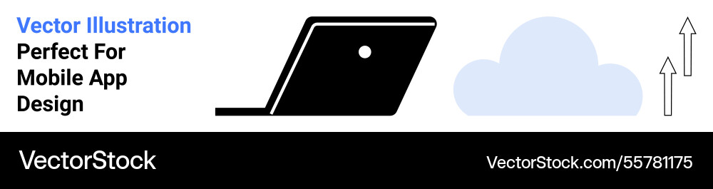 Laptop with data upload to cloud highlighting Laptop with data upload to cloud highlighting vector image