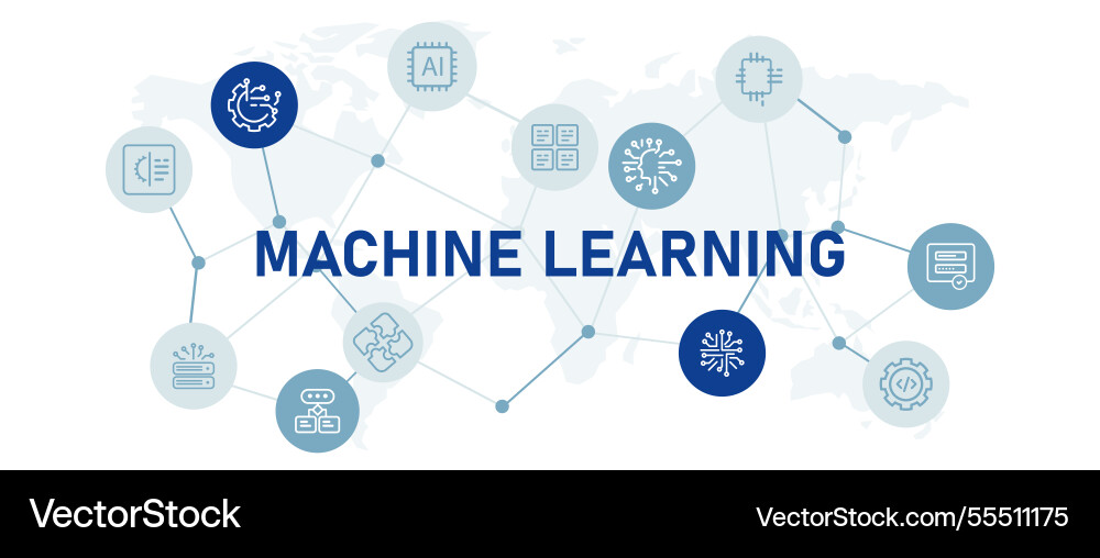 Machine learning ai artificial intelligence tech Machine learning ai artificial intelligence tech vector image