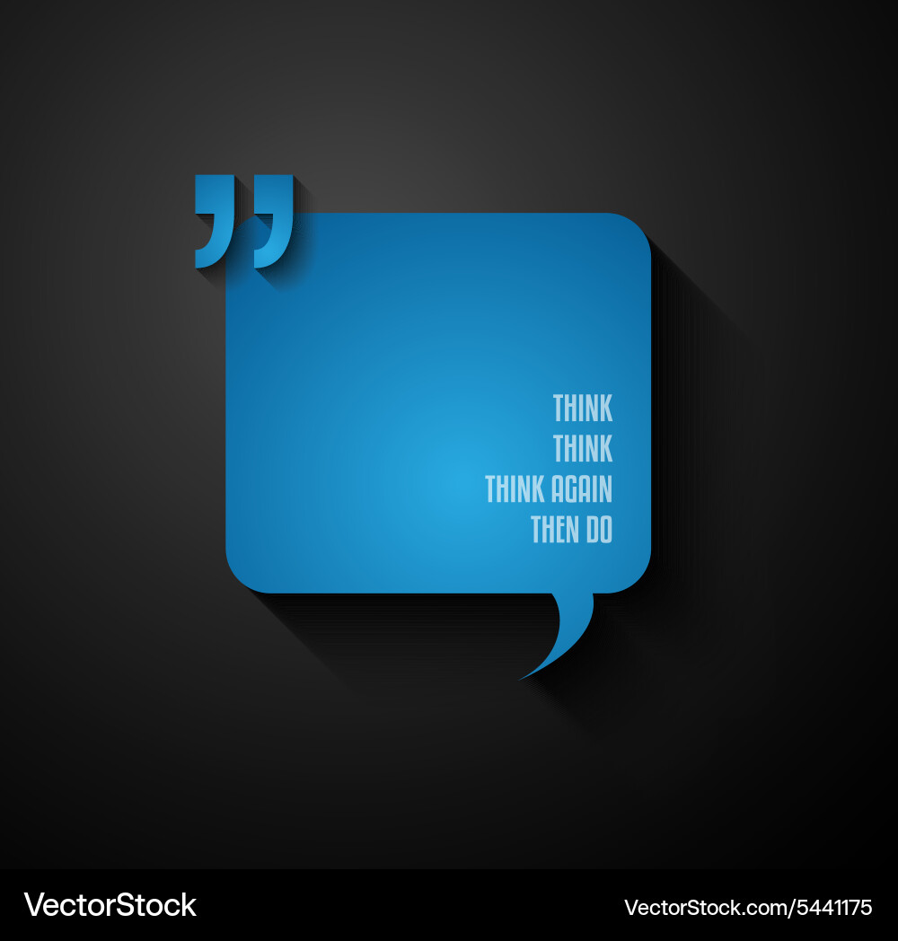 Quotation mark frame with flat style and space vector image