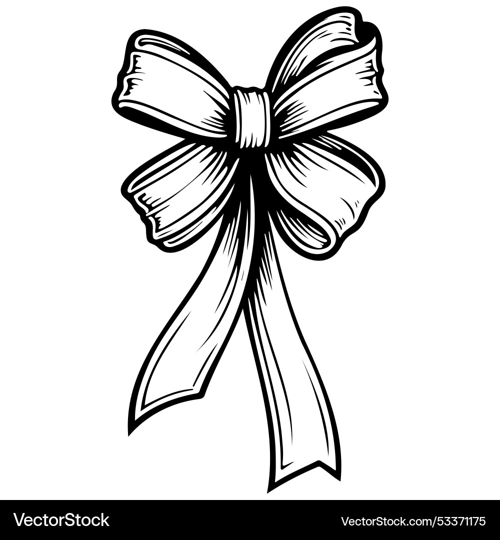 Ribbon ink hand drawn line transparent background Vector Image