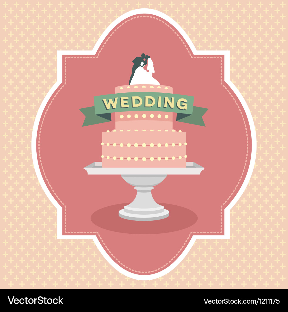 Romantic Wedding Cake Vector Image