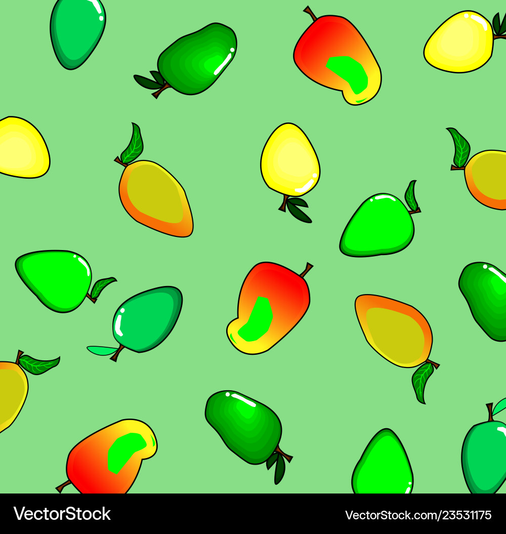 Seamless pattern with colorful of mango background Vector Image