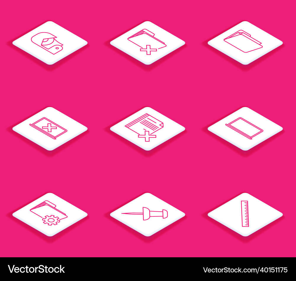 Set line scotch delete folder document laptop Set line scotch delete folder document laptop vector image