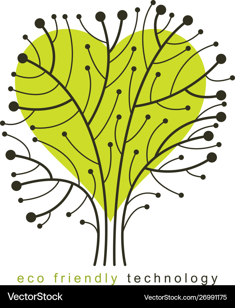 Tree in shape heart created with wireframe Tree in shape heart created with wireframe vector image
