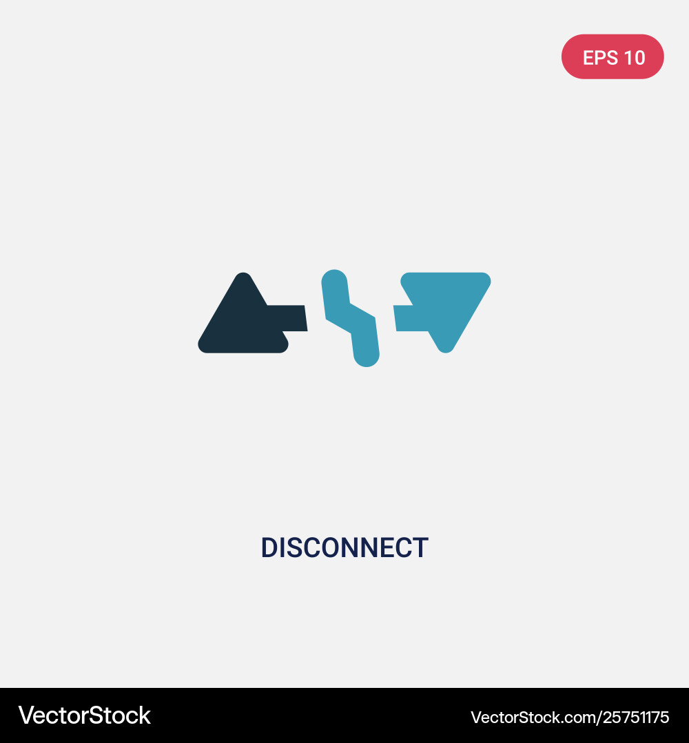 Two color disconnect icon from user interface vector image
