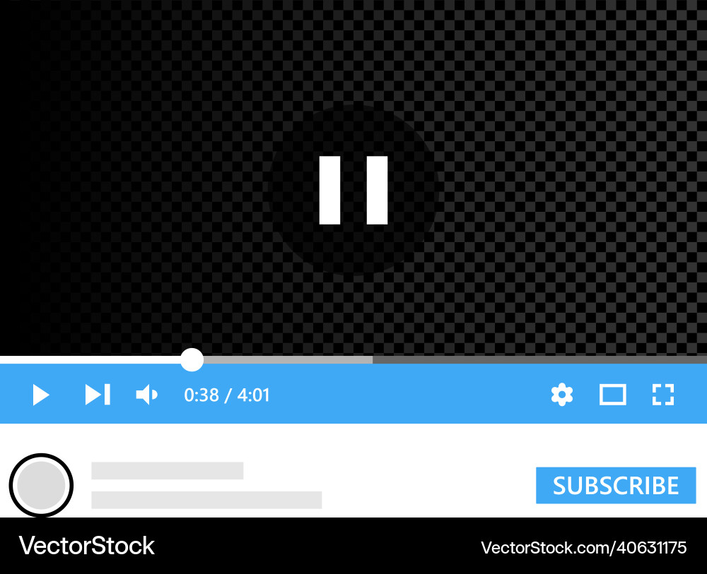 Video player interface with web subscribe design vector image