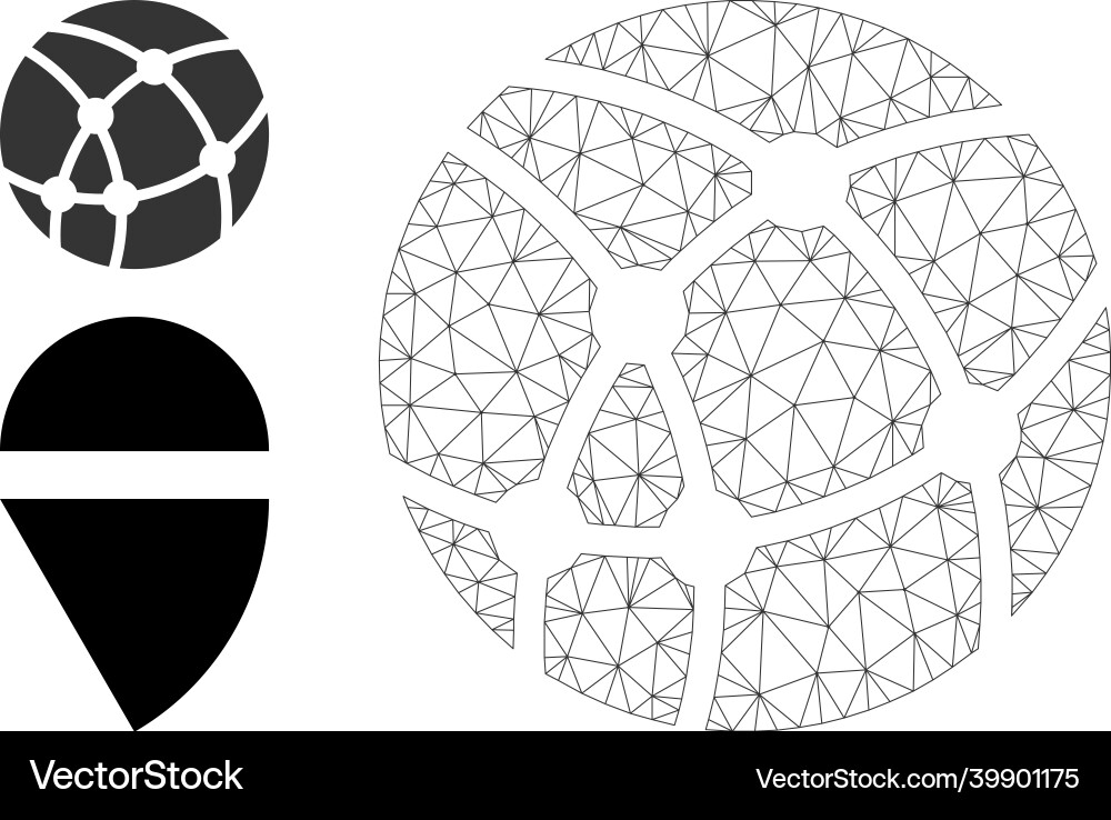 Web network sphere icon and additional Web network sphere icon and additional Vector Image