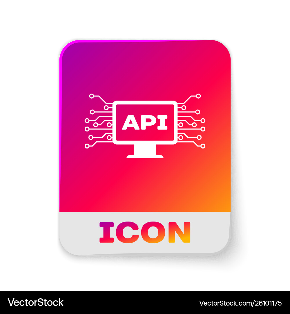 Weiße Computer-Api-Schnittstelle Icon isoliert Weiße Computer-Api-Schnittstelle Icon isoliert vektorbild