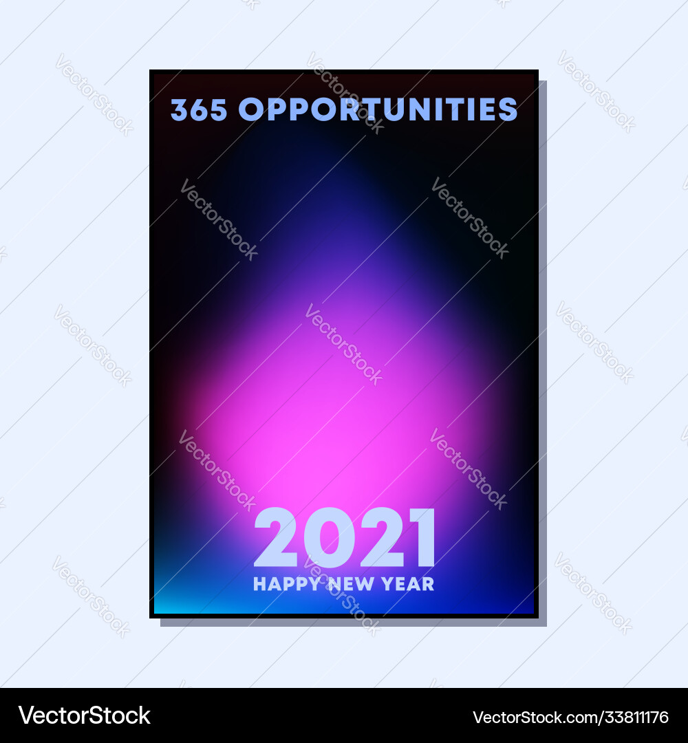 2021 new year typography with abstract gradient vector image