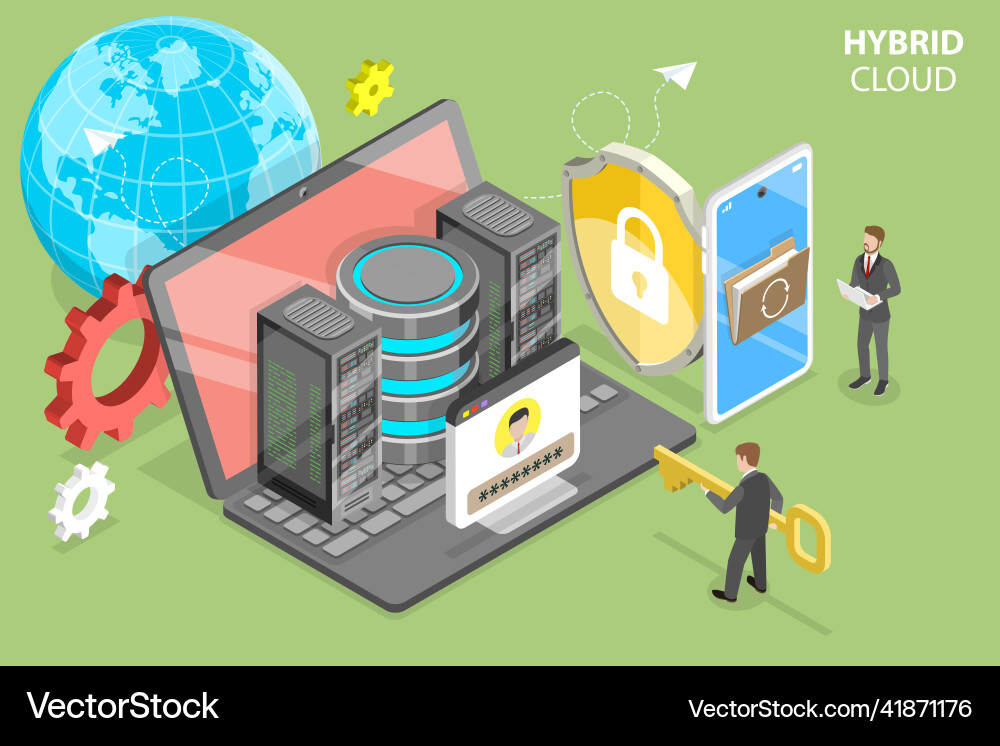 3d isometric flat conceptual Royalty Free Vector Image