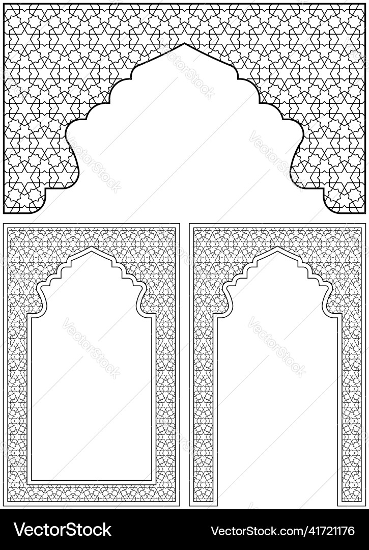 A set of three design elements two frames A set of three design elements two frames vector image