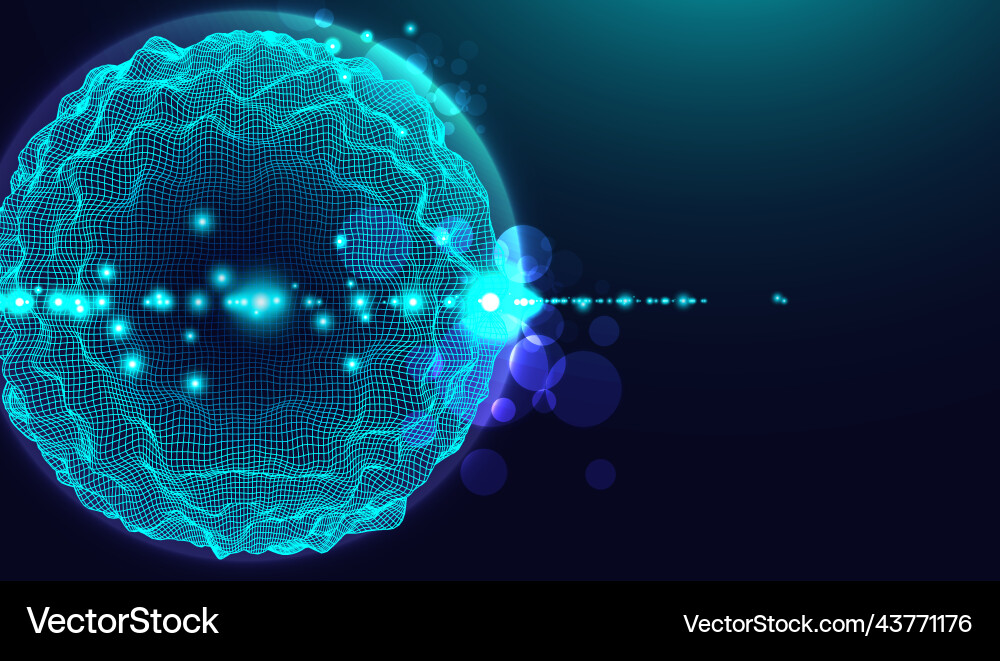 Abstract sphere background with waves 3d surface Abstract sphere background with waves 3d surface vector image
