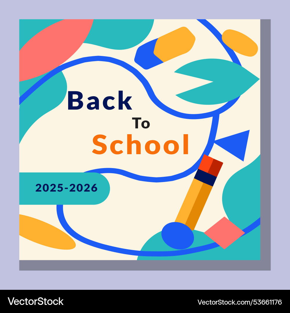 Back to school text with elements and items Back to school text with elements and items vector image