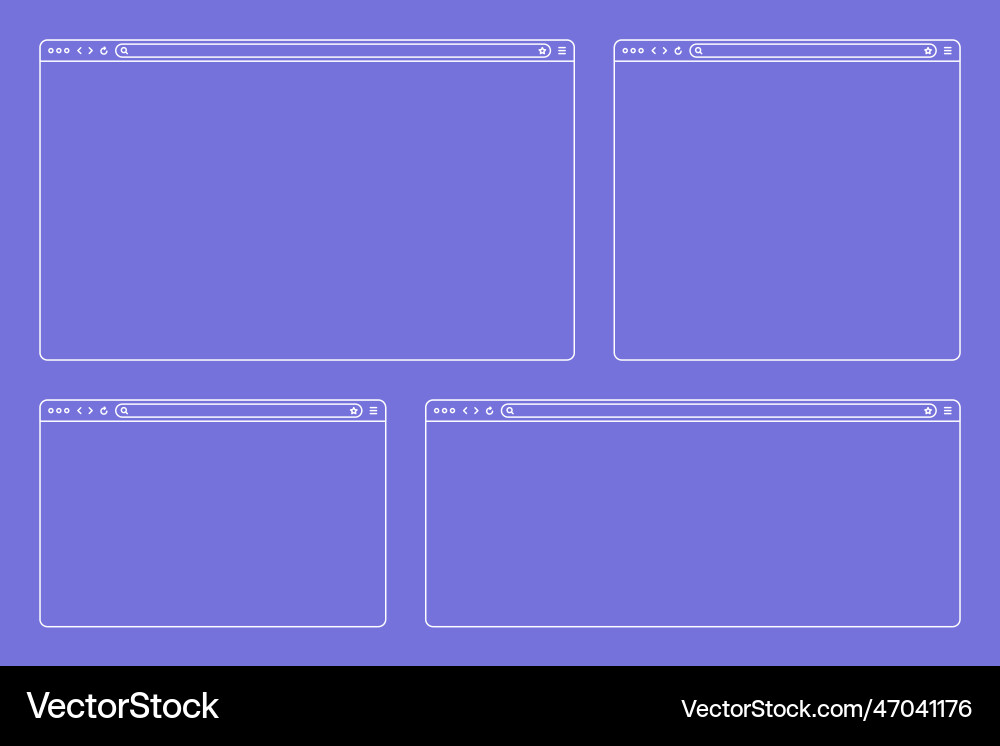 Blank web browser internet page window Blank web browser internet page window vector image