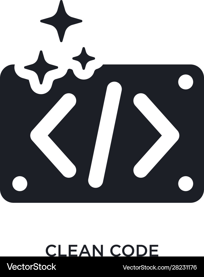 Clean code isolated icon simple element from Clean code isolated icon simple element from vector image