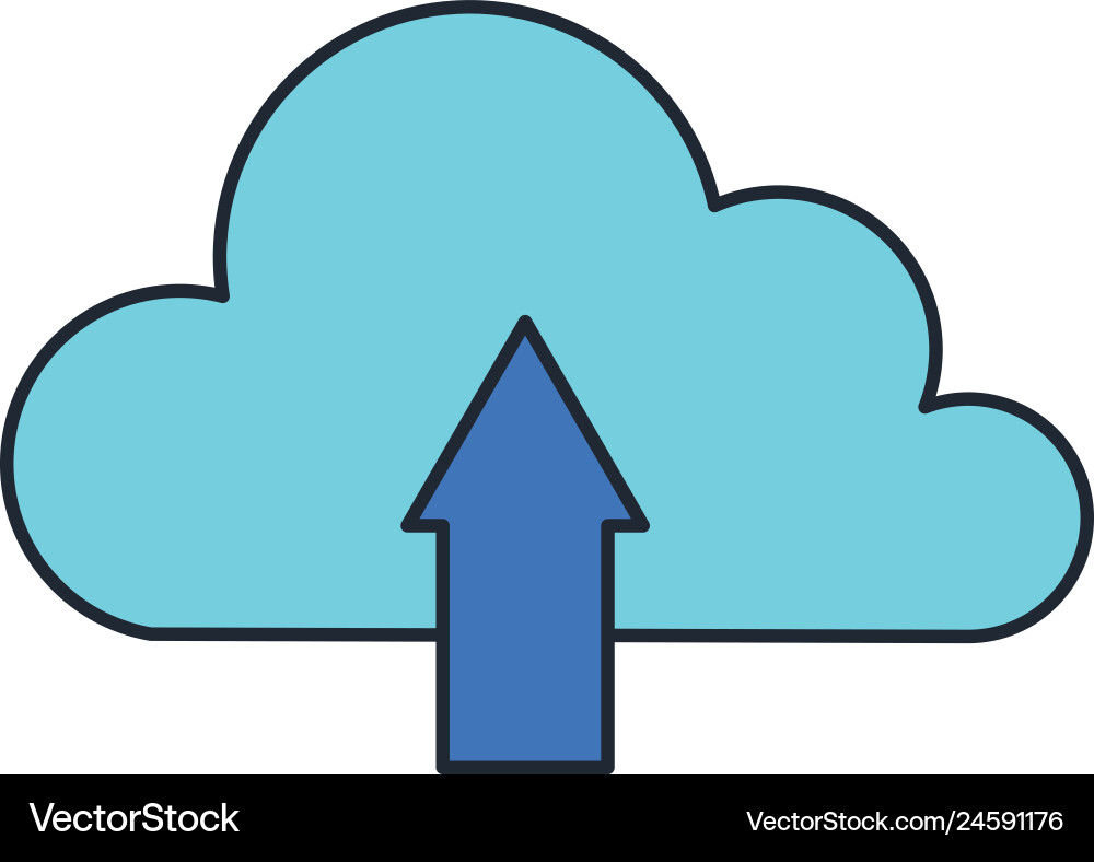 Cloud computing with arrow upload Cloud computing with arrow upload vector image
